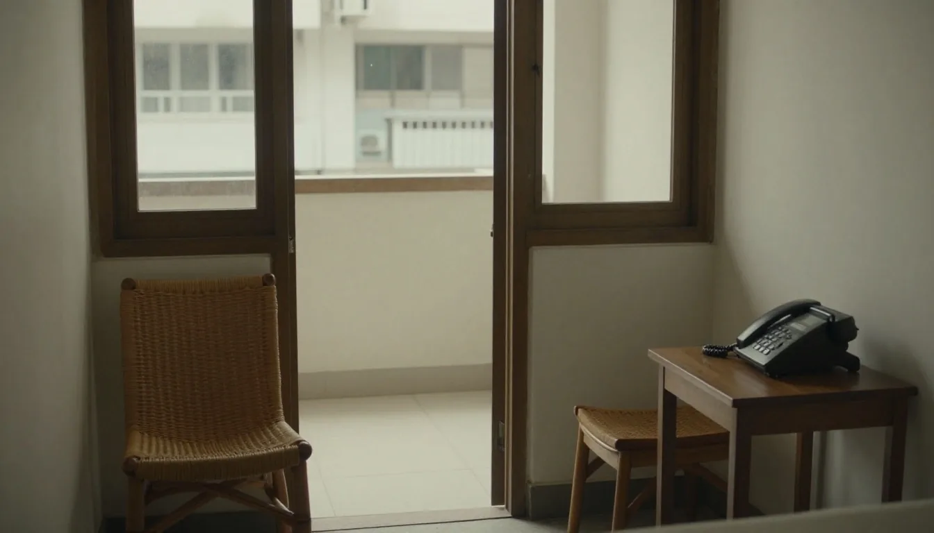 Daylight on the front desk of the Vitalitas office in Menteng, Jakarta, with supplement jars and a linen cloth