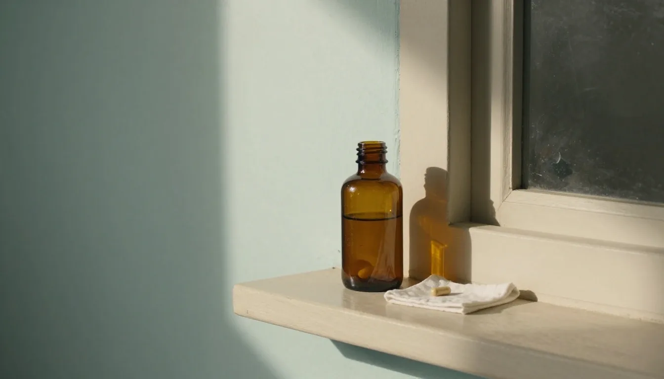 Folded blank paper and a carton resting on a plywood counter in daylight